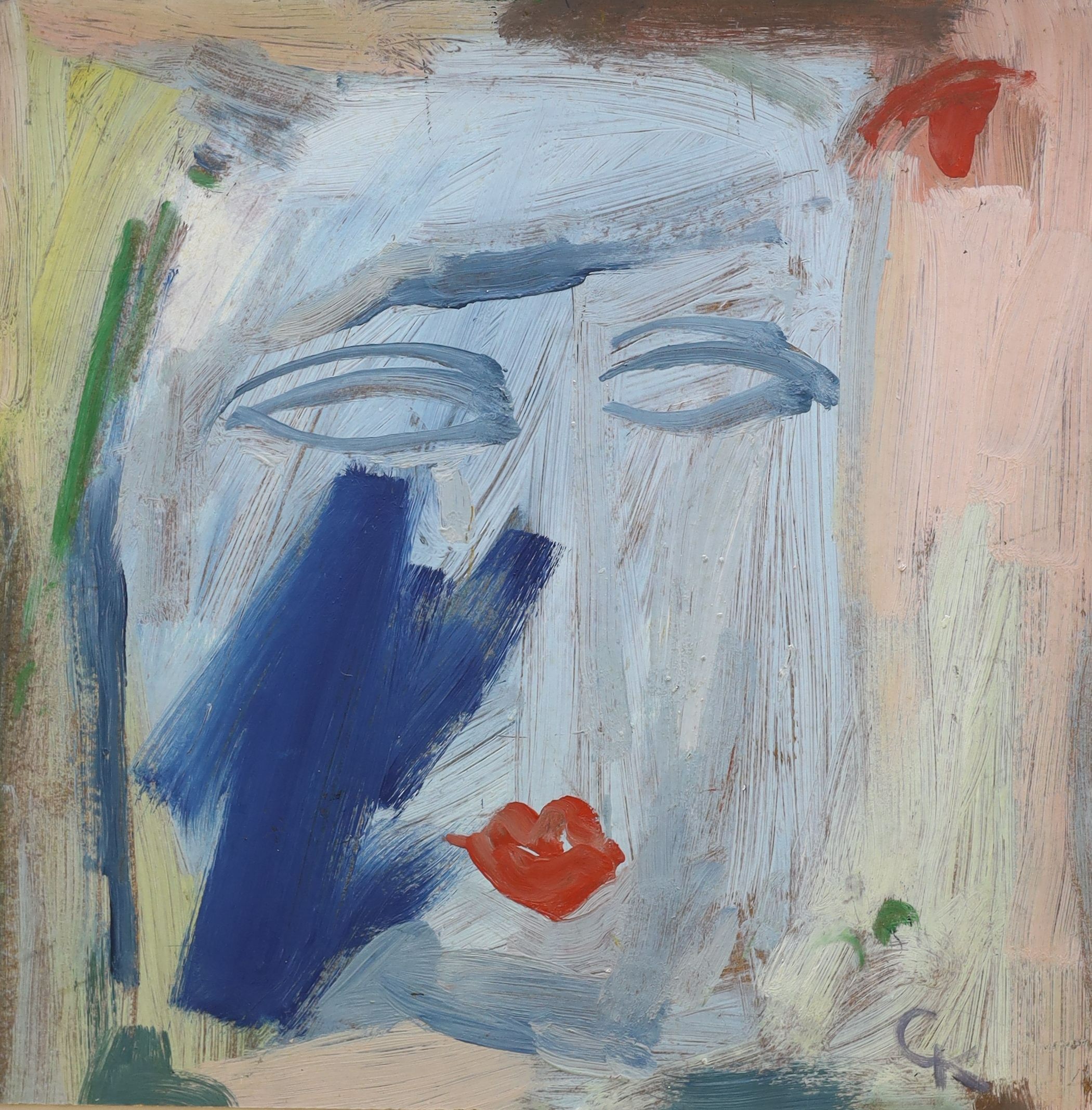 Geoffrey King (b.1941), oil on board, Head study, initialled, 45 x 45cm